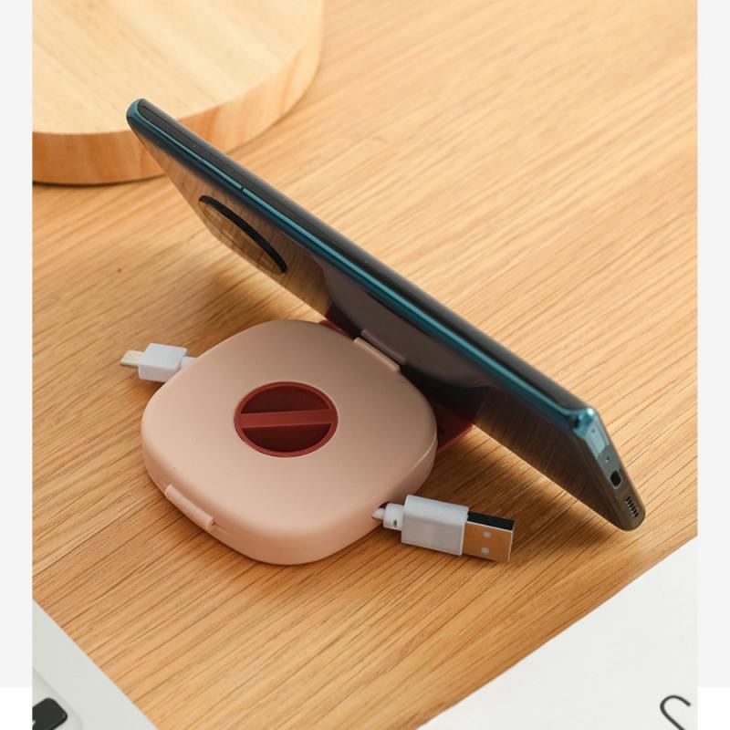 1PCS Portable Data Cable Round Wire Winder Box Organizer Rotatable Data Cable Storage Box USB Charger Holder Wire Management Box