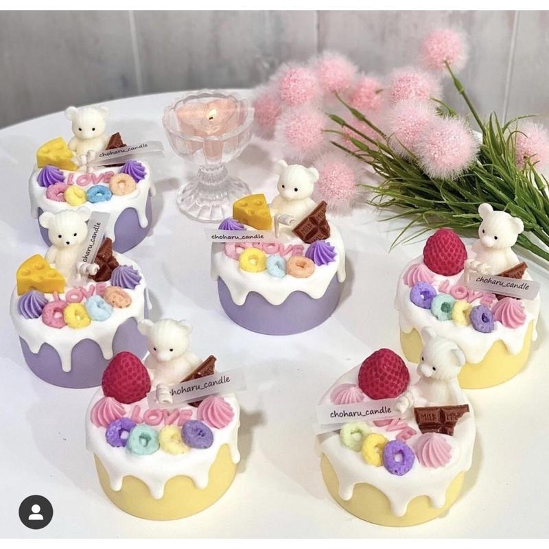 Nến Thơm Handmade Bánh Kem Gấu Con Topping Theo Yêu Cầu - Dory Lab
