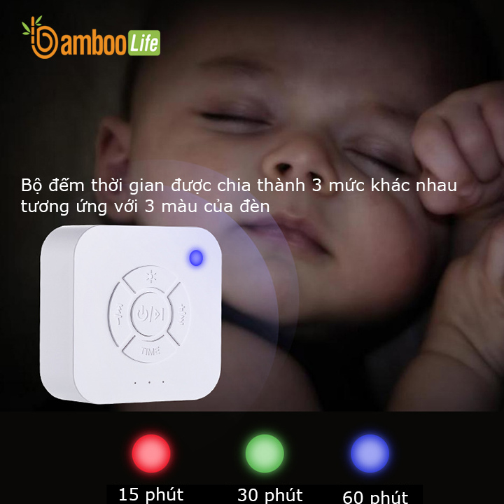 Máy tạo tiếng ồn trắng Bamboo Life BL083 hàng chính hãng Máy nghe tiếng ồn trắng white noise giúp bé ngủ ngon, sâu giấc chống giật mình