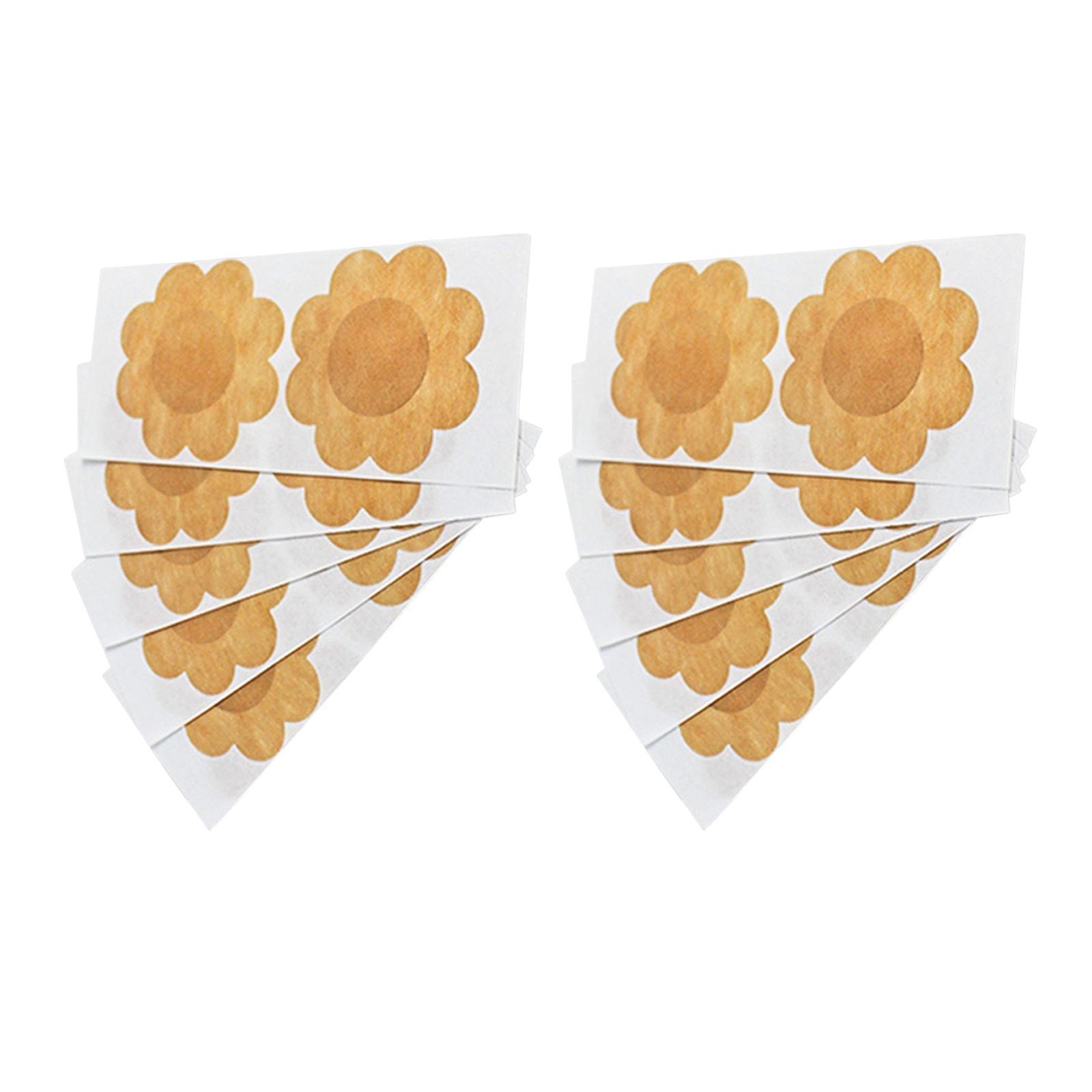 20 Pieces Nipples Cover  Pasties Disposable Pad for Anniversary Khaki