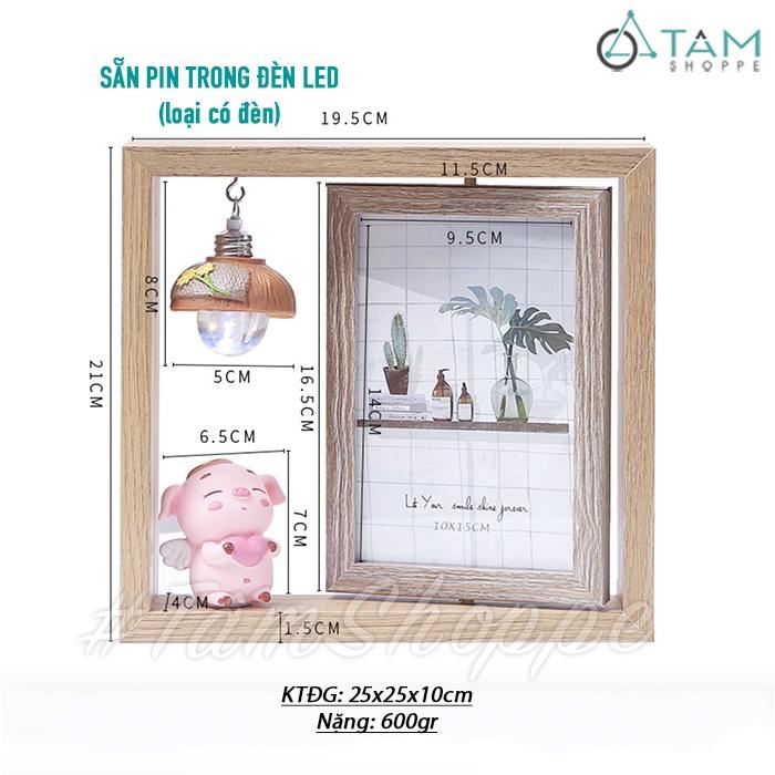 Khung ảnh gỗ xoay kèm tượng chibi xinh xắn KA-18