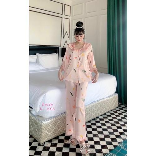 PYJAMAS LỤA LANTIN - QUẦN DÀI TAY LỠ BÈO