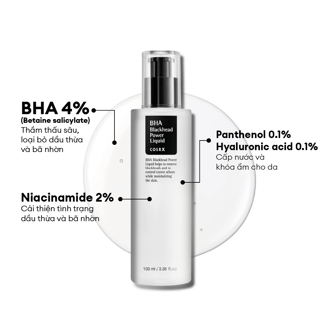 Dung Dịch Tẩy Tế Bào Chết Hoá Học 4% BHA COSRX Blackhead Power Liquid Exfoliator 100ml