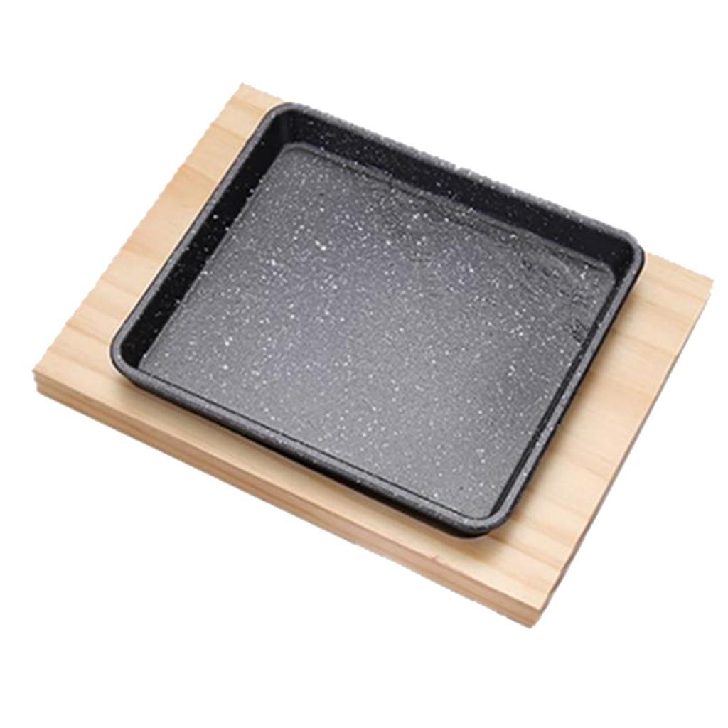 Cast Iron Pletter,Durable Iron Pizza Tray Pallet with Handle,Steak Grill Pan