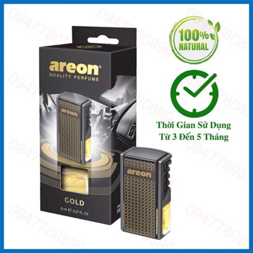 Nước hoa kẹp cửa gió ô tô - Areon Sport Lux Gold ( Nam Tính &amp; Sang Trọng )