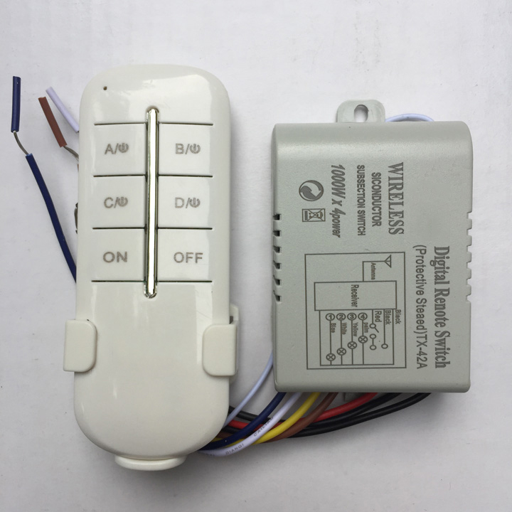 Công tắc điều khiển từ xa kèm remote sóng RF 315mhz 1 2 3 4 kênh xuyên tường