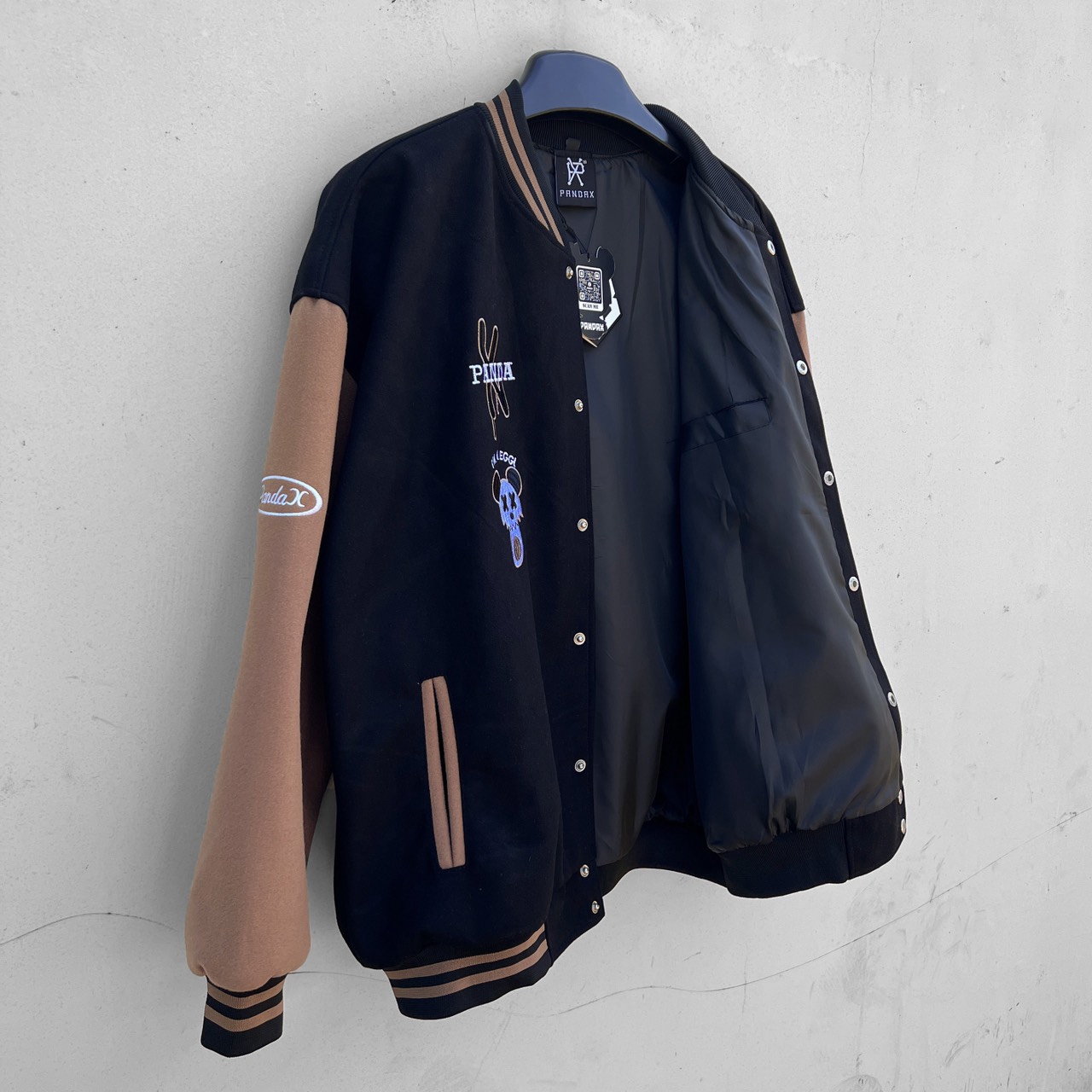 Áo bomber nam nữ Pandax local brand , varsity jacket unisex , khoác bóng chày fullbox