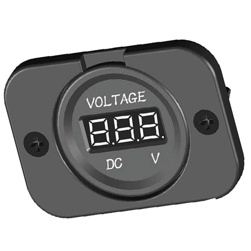 Rear Panel Digital LED Display Voltmeter Auto Gauge 12V-24V Voltage Tester Volt Monitor Meter/1PACK BLACK
