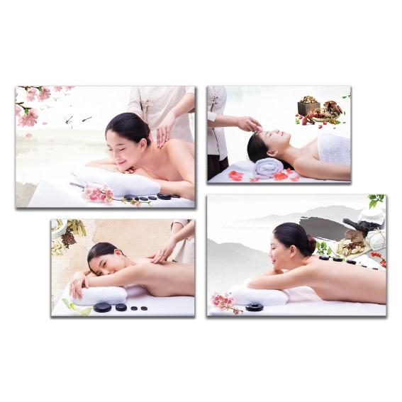 Tranh dán tường tiệm spa, tiệm xông hơi, massage sauna