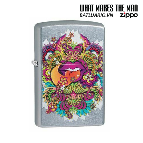 Bật Lửa Zippo 49110 – Zippo Psychedelic Lip Design Street Chrome