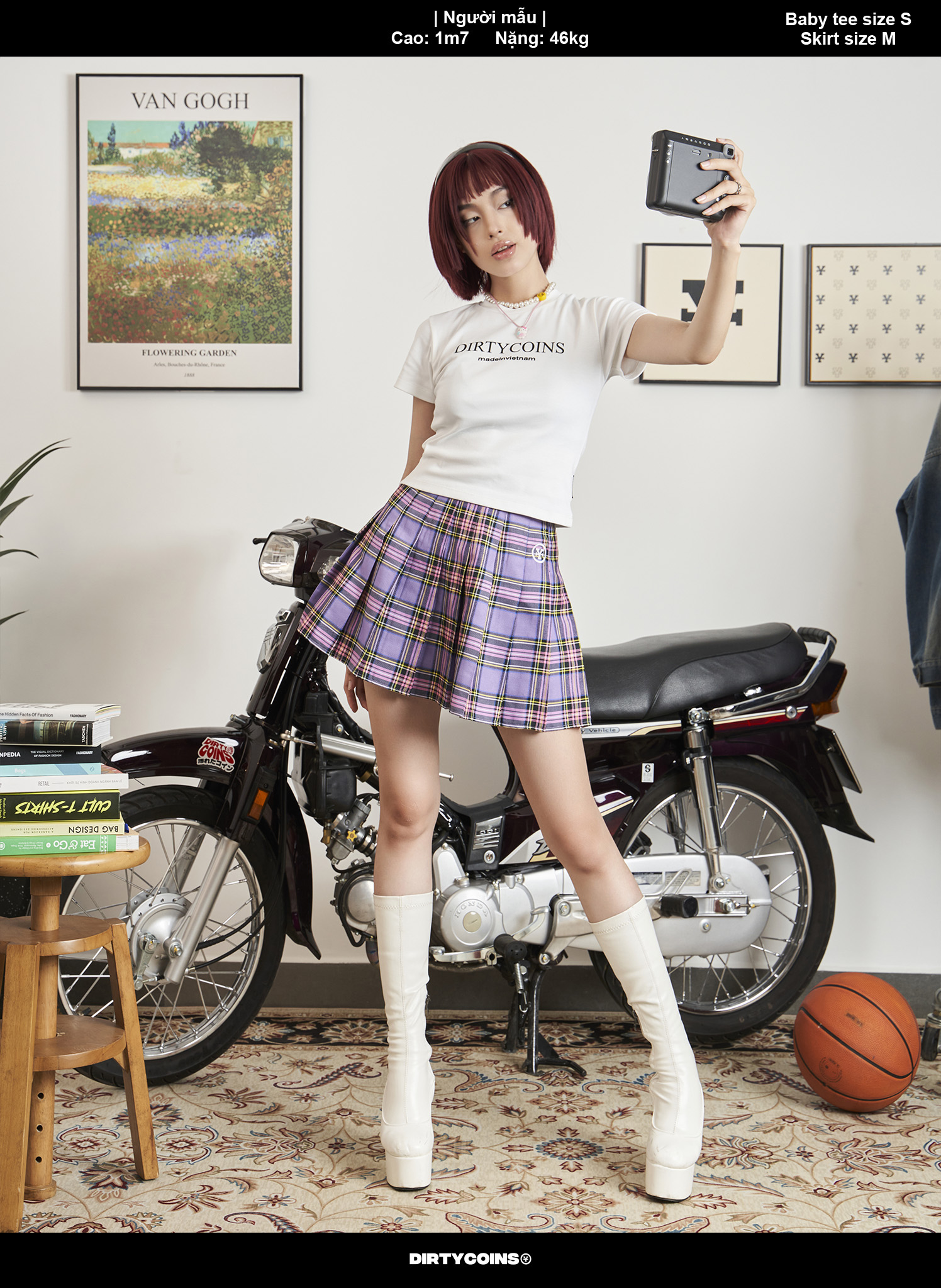 Chân Váy DirtyCoins Logo Plaid Tennis Skirt