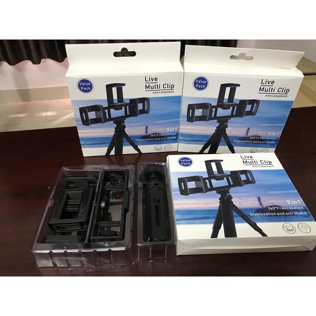 Gậy Tripod Mini MT01 Thế Hệ Mới, 3 Kẹp Điện Thoại