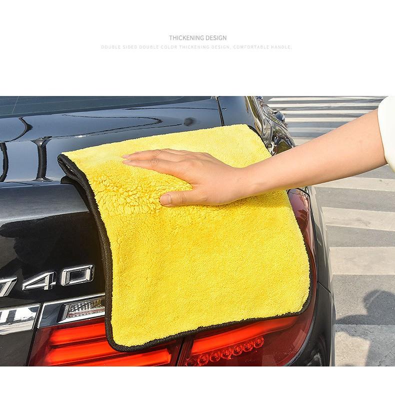 Combo 2 Khăn lau xe chuyên dụng Microfiber siêu thấm không bị sơ, rối sử dụng cho ô tô - xe hơi kích thước 30x60