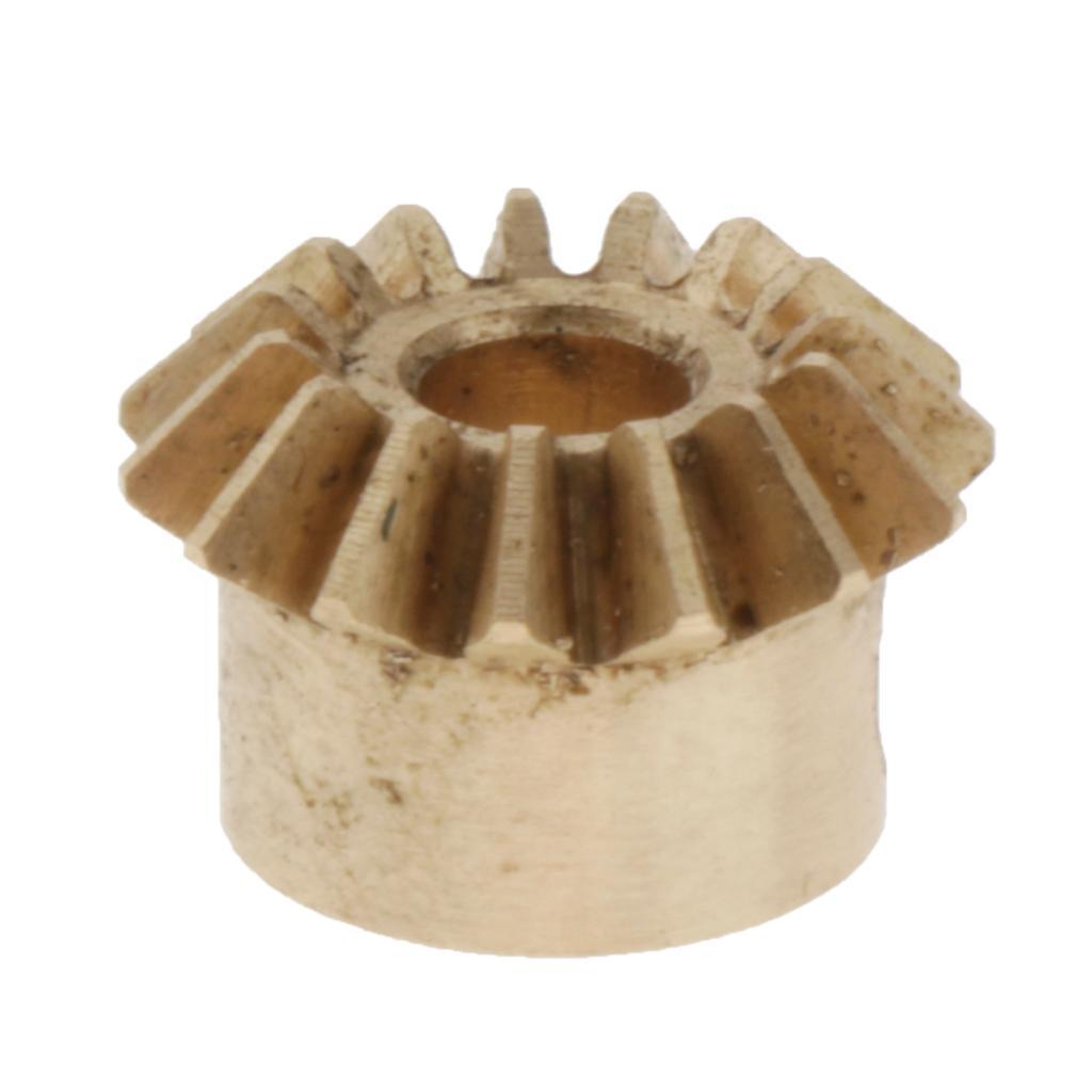 2 Pieces 0.8 Modulus Brass Bevel Gear 15 Tooth 3 to 6mm Diameter