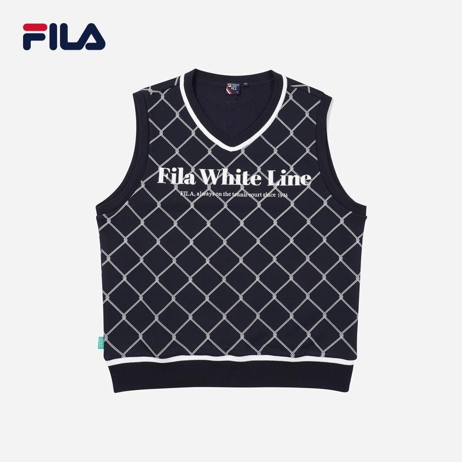 Áo thun ba lỗ thời trang unisex Fila White Line Regular - FS2VTF1331X-MUE