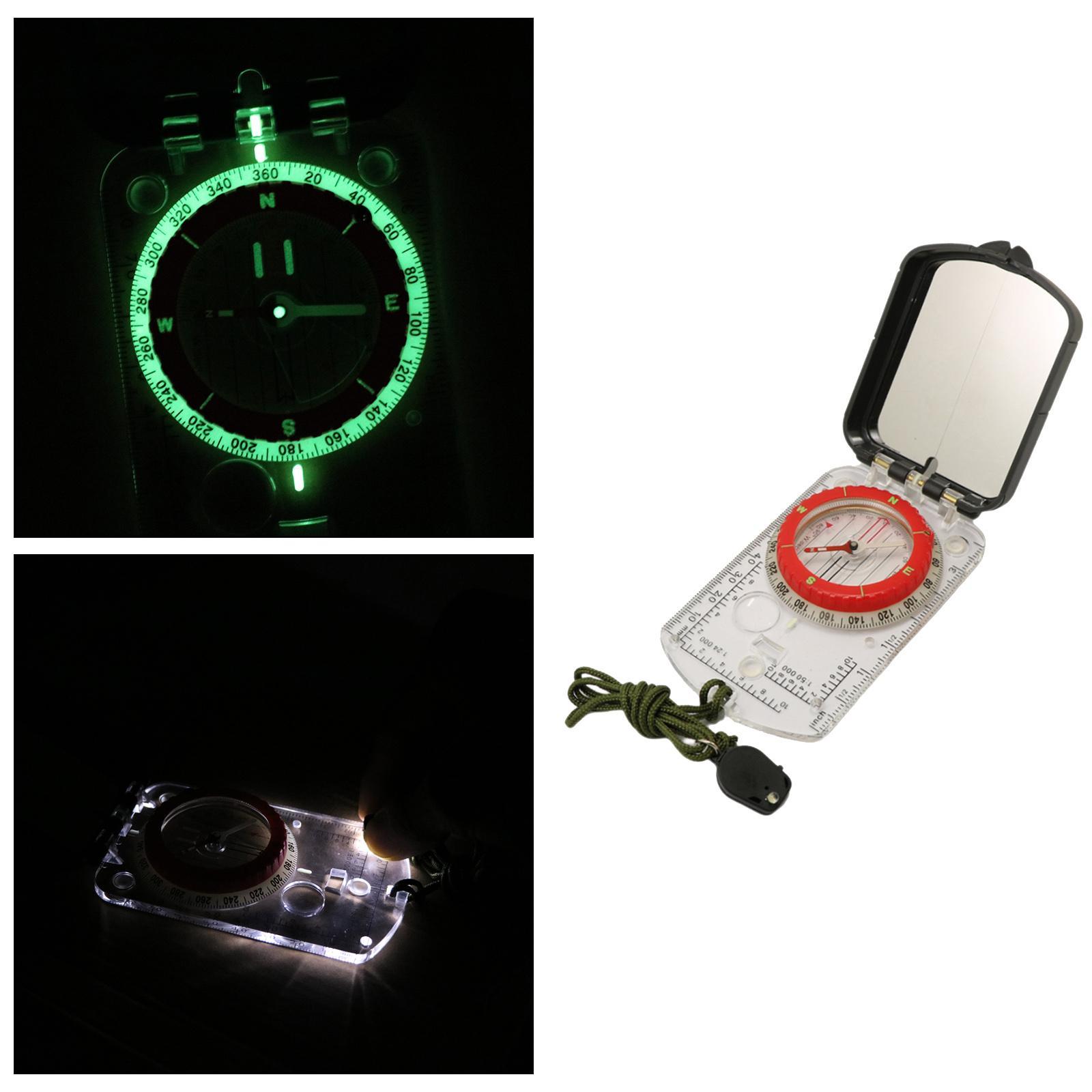 Pocket Compass Scale Ruler Outdoor Camping Survival Mountaineering