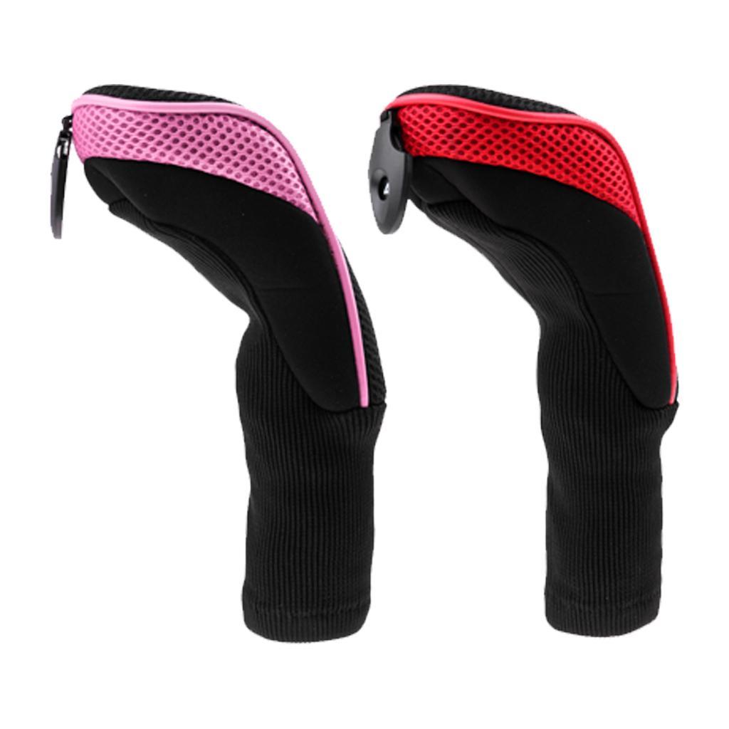 2x Mesh Long Neck Golf Club Head Cover Golf Hybrid UT Headcover
