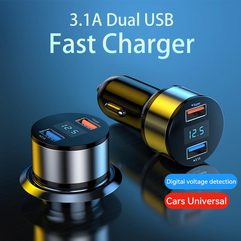 Dual USB 66W 3.1A Bộ sạc xe nhanh mini QC3.0 Bộ điều hợp điện