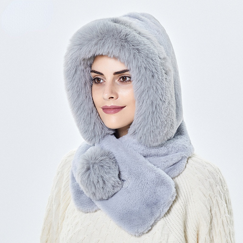 Phụ Nữ Mùa Đông Nón Earflaps Khăn Đa Năng Ushanka Mụn Mũ Ấm Nga Sang Trọng Máy Bay Ném Bom Nón Với Bộ Lông Bóng Một Mảnh nón Lưỡi Trai