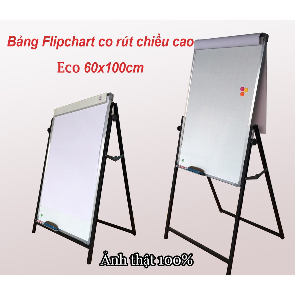 Bảng flipchart Eco 60*100 cm Bảng hội thảo, đào tạo ( Tặng bút, bông lau, nam châm, giấy)