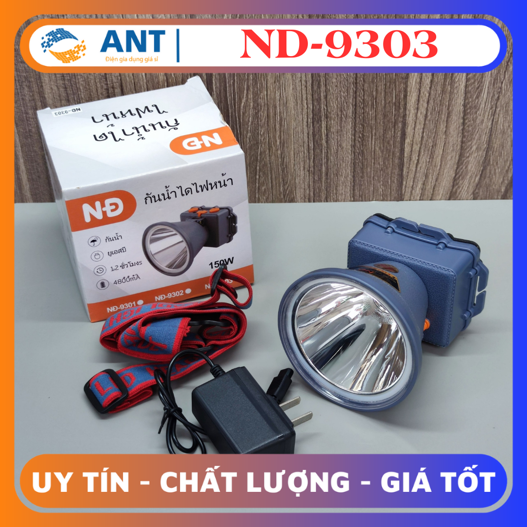 Đèn pin đội đầu công suất lớn ánh sáng trắng , soi ếch soi cá đi câu đêm, đi rừng, ND-9303