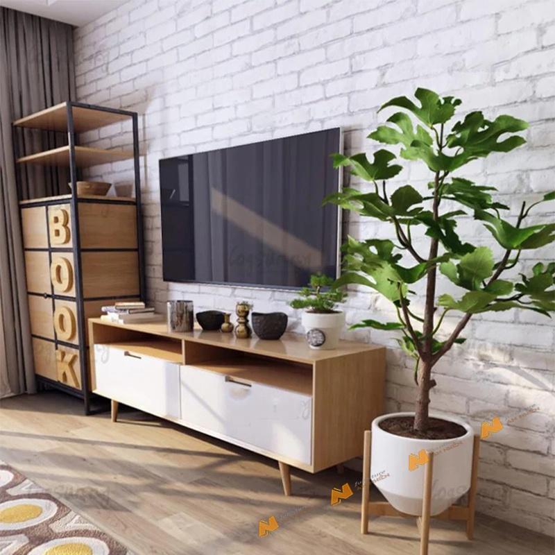 Made in VN Kệ tivi nhỏ gọn bằng gỗ mdf 17mm công ty Mộc Phát độ bền trên 30 năm cho gia đình AN059