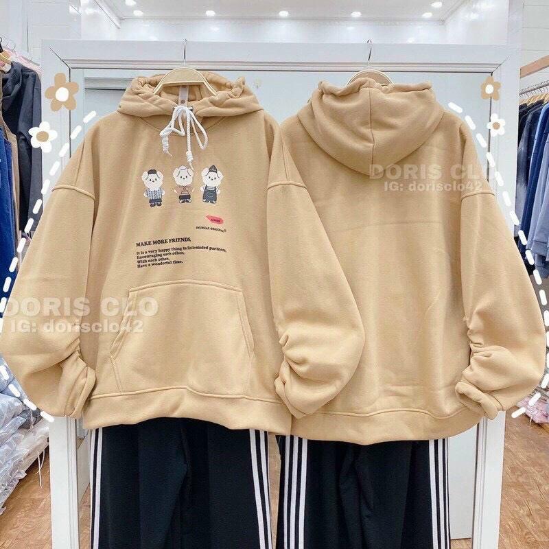 ÁO KHOÁC HOODIES CÓ NÓN TAY PHỒNG VẢI DÀY IN HÌNH 3 CHÚ HEO SIÊU ĐẸP