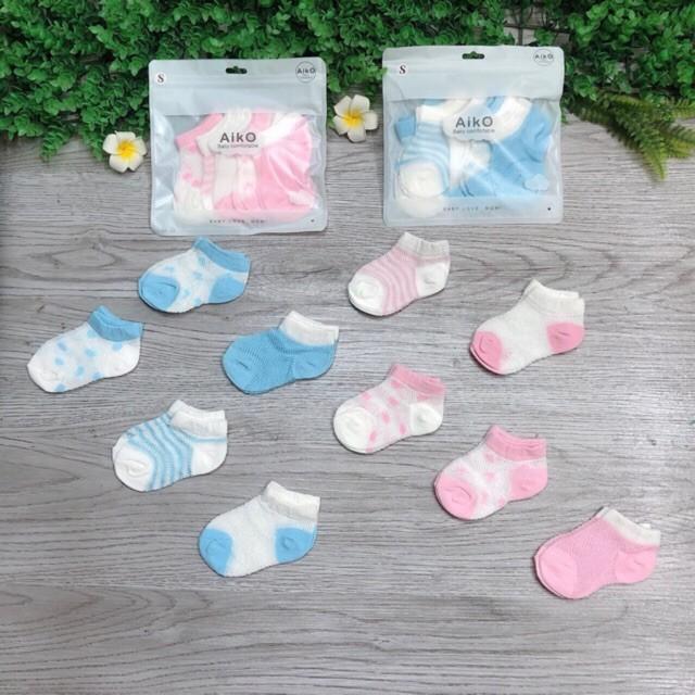 Sét 5 đôi tất lưới Màu -  Tất lưới Cotton mềm mại, thoáng khí cho bé trai/bé gái