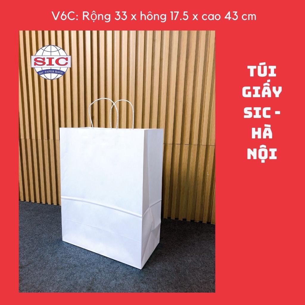 100 CHIẾC TÚI GIẤY KRAFT V6C: 33x17.5x43 cm CÓ QUAI
