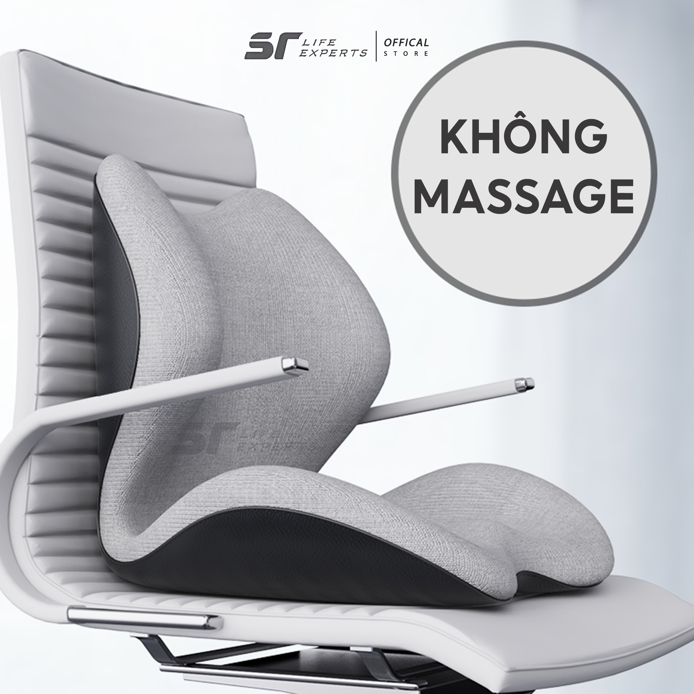 Bộ Gối Lót Mông Và Tựa Lưng Massage Chườm Nóng Cao Su Non Văn Phòng Ô Tô, Đệm Lưng Chống Gù, Giảm Đau Cột Sống - Sairui