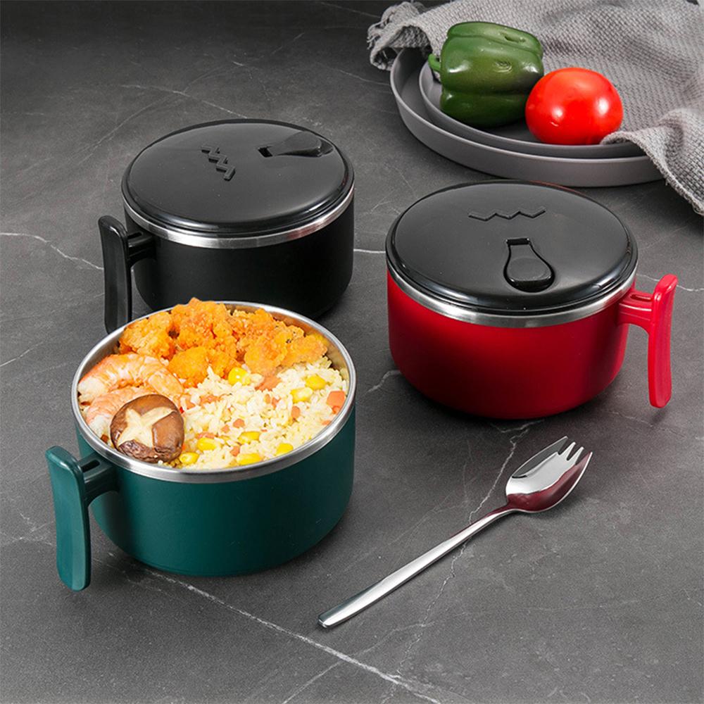 Nồi nấu súp, hâm đồ ăn bằng thép không gỉ, để lò vi sóng, có nắp thông hơi, dung tích lớn