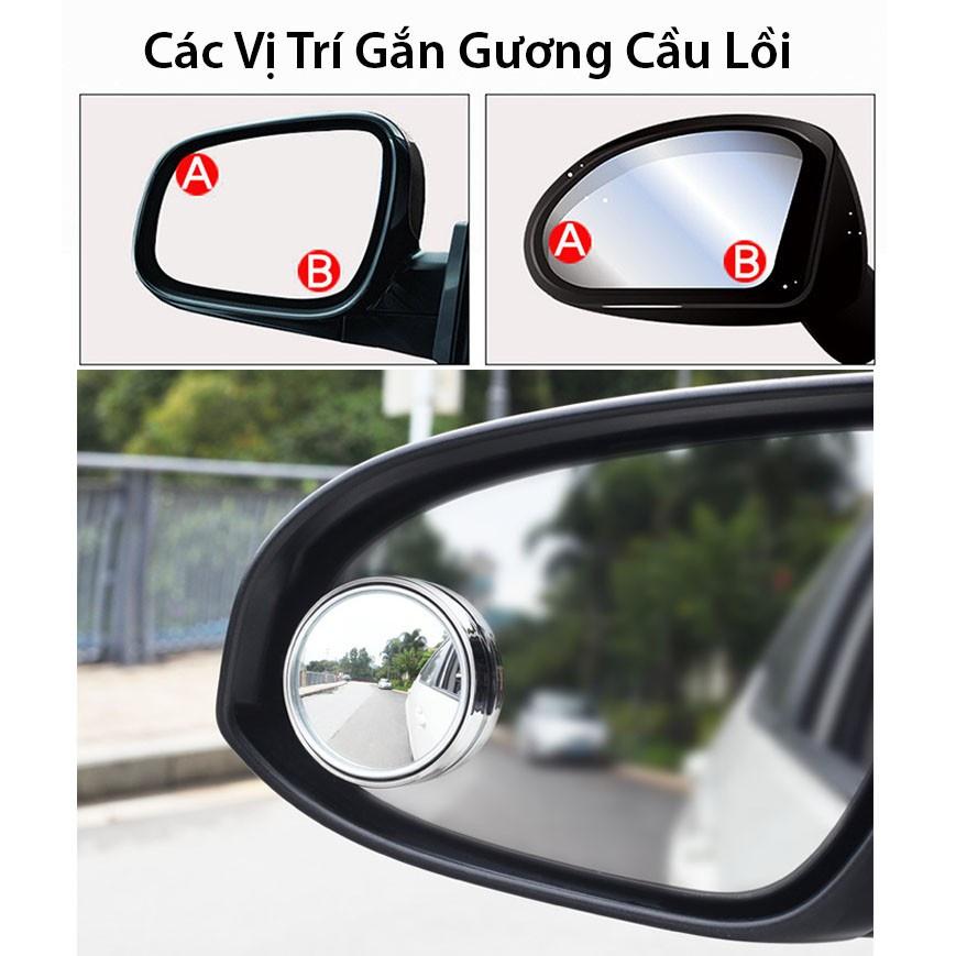 Gương Cầu Lồi Ô Tô - Gương Cầu Lồi Gắn Kính Hậu Ô tô Xoay 360 Xóa Điểm Mù