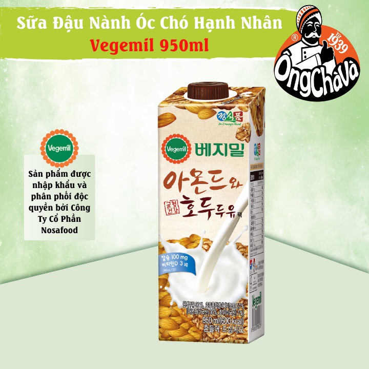 Sữa Hạt Óc Chó Hạnh Nhân Vegemil 950ml (Almond & Walnut Soymilk)