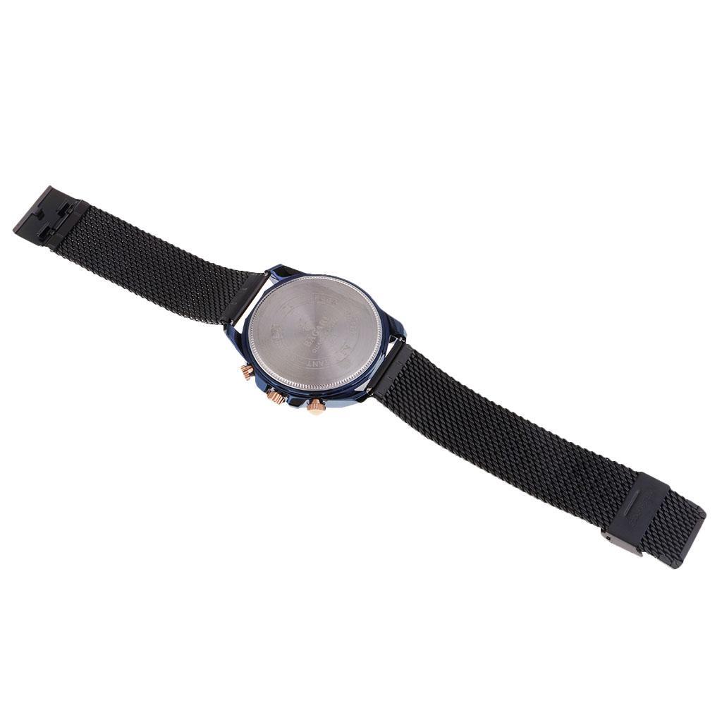 Low-key Luxury Quartz Watch Casual Business Wristwatch Stainless Stain Mesh Band Christmas Gifts for Men