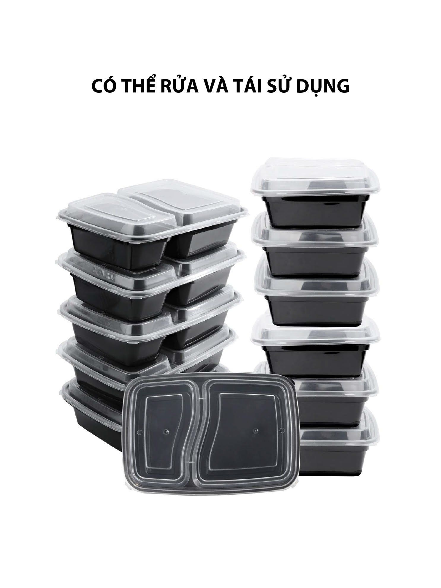 Hộp đựng thực phẩm Kokusai hình chữ nhật thấp 1000ml, dùng được cho lò vi sóng – HDK001427 - Hàng chính hãng