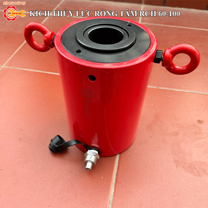 Kích thủy lực rỗng tâm 60 tấn hành trình 100mm - Bảo hành 6 tháng