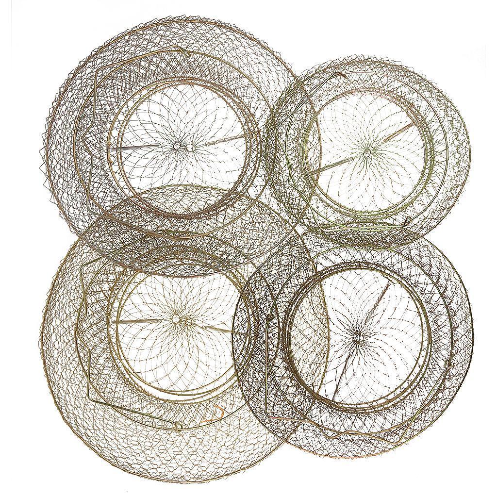 Foldable Metal Steel Wire Fish Lobster Mesh Fishing Net Prawn Crab Cage Trap Net