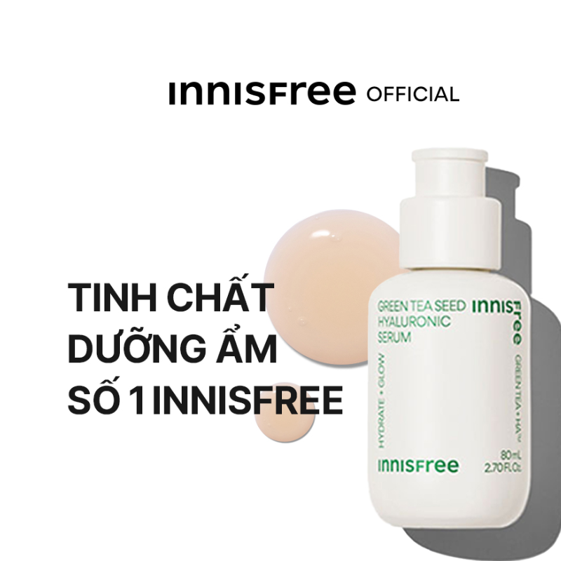 Tinh chất innisfree Green Tea Seed Hyaluronic Serum 2023 Nano 5 loại HA cấp nước tức thì cho da 80mL