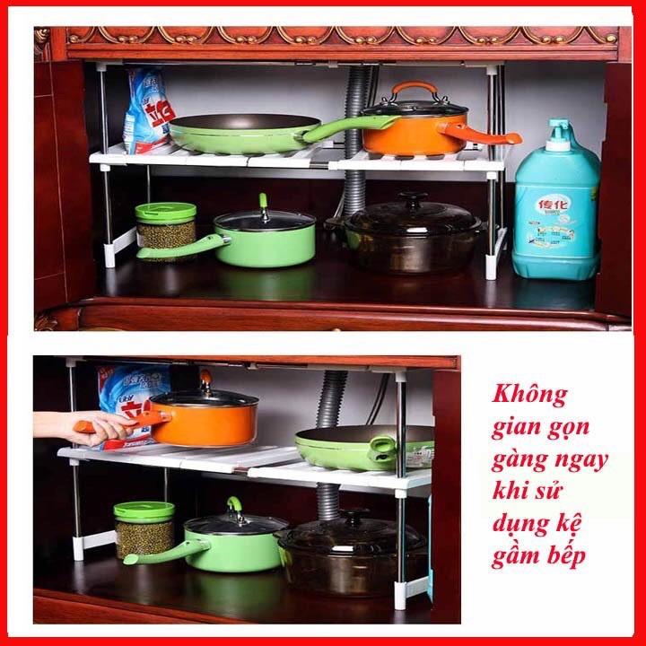 Kệ gầm bếp 2 tầng đa năng tiện dụng tiết kiệm không gian nhà bếp