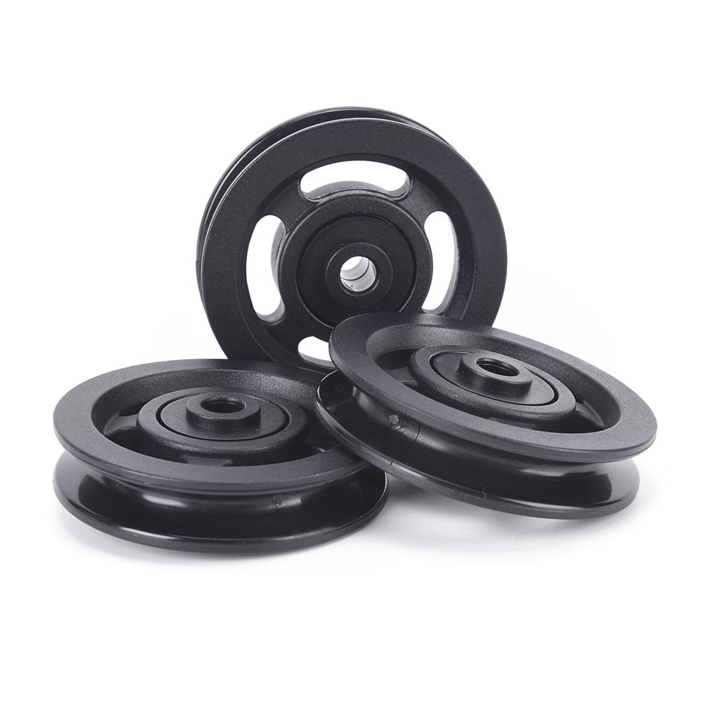 1PC Bán buôn phổ quát có đường kính 90mm Nylon Buồn xáo Pulley WHEEL CLUCE Thiết bị tập thể dục Phần thiết bị tập thể dục