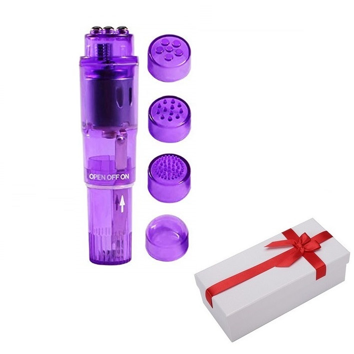 Dụng Cụ Massage Rung Cực Mạnh Mini Cầm Tay FullBody Model 4 Đầu Phụ Kiện [Tặng Kèm 1 Món Quà Tặng Ngẫu Nhiên] (Màu Ngẫu Nhiên)