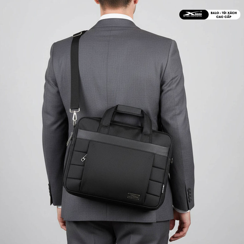 Cặp Doanh Nhân Xbags Expand Pro XB4002 Màu Đen Cao Cấp, Chống Nước, Nhiều Ngăn, Đựng Được Laptop 17 Inch, Có Khóa Nới Rộng, Sang Trọng!