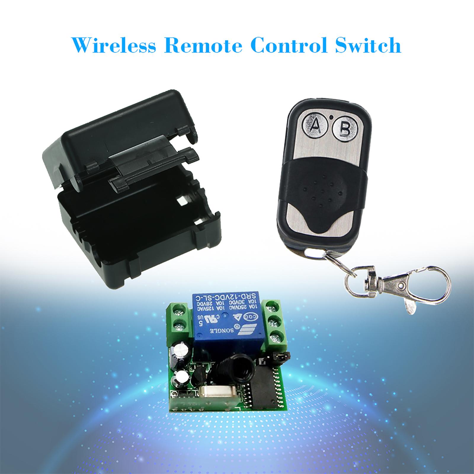 Smart Home 433Mhz DC 12V 1CH Wireless Remote Switch Relay Receiver Transmitter Universal Remote Control Switch Module and 1PCS RF Transmitter Remote Controls 1527