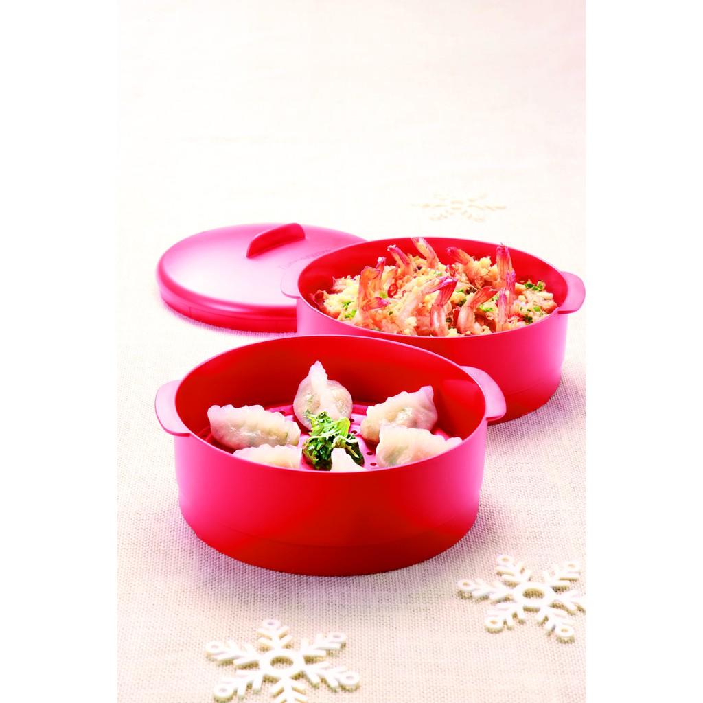 Xửng hấp cao cấp Tupperware Steam It 2 Tầng - Nhựa Nguyên Sinh an toàn cho sức khỏe - Chịu nhiệt