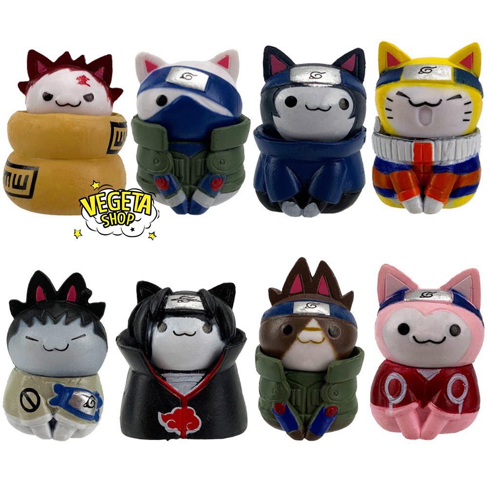 Mô hình Naruto - Mô hình Mèo Tsum Tsum Cosplay Naruto Sasuke Sakura Kakashi Gaara Iruka Shikamaru Itachi chibi dễ thương