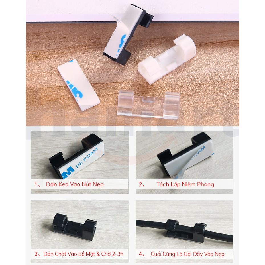 Nẹp Cố Định Dây Điện Kẹp Giữ Cáp Sạc ℍ Nẹp Dây Điện Chống Rối, Dán Tường