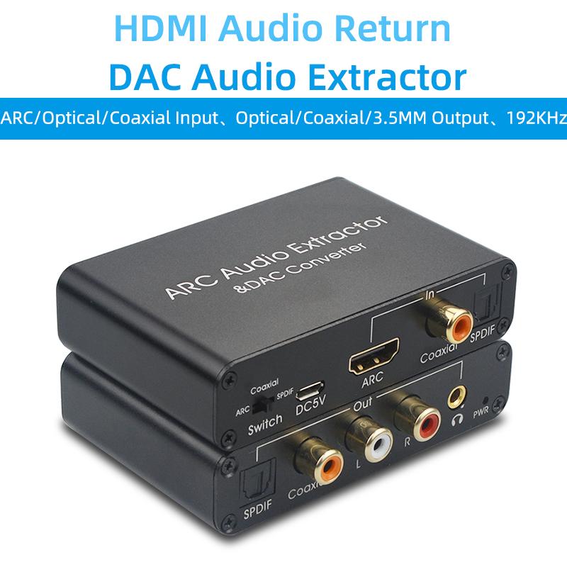 AIXXCO HDMI ARC Bộ chuyển đổi bộ chuyển đổi HDMI Kênh trả lại âm thanh HDMI quang học HDMI SPDIF hợp tác để analog 3.5mm L/R Stereo