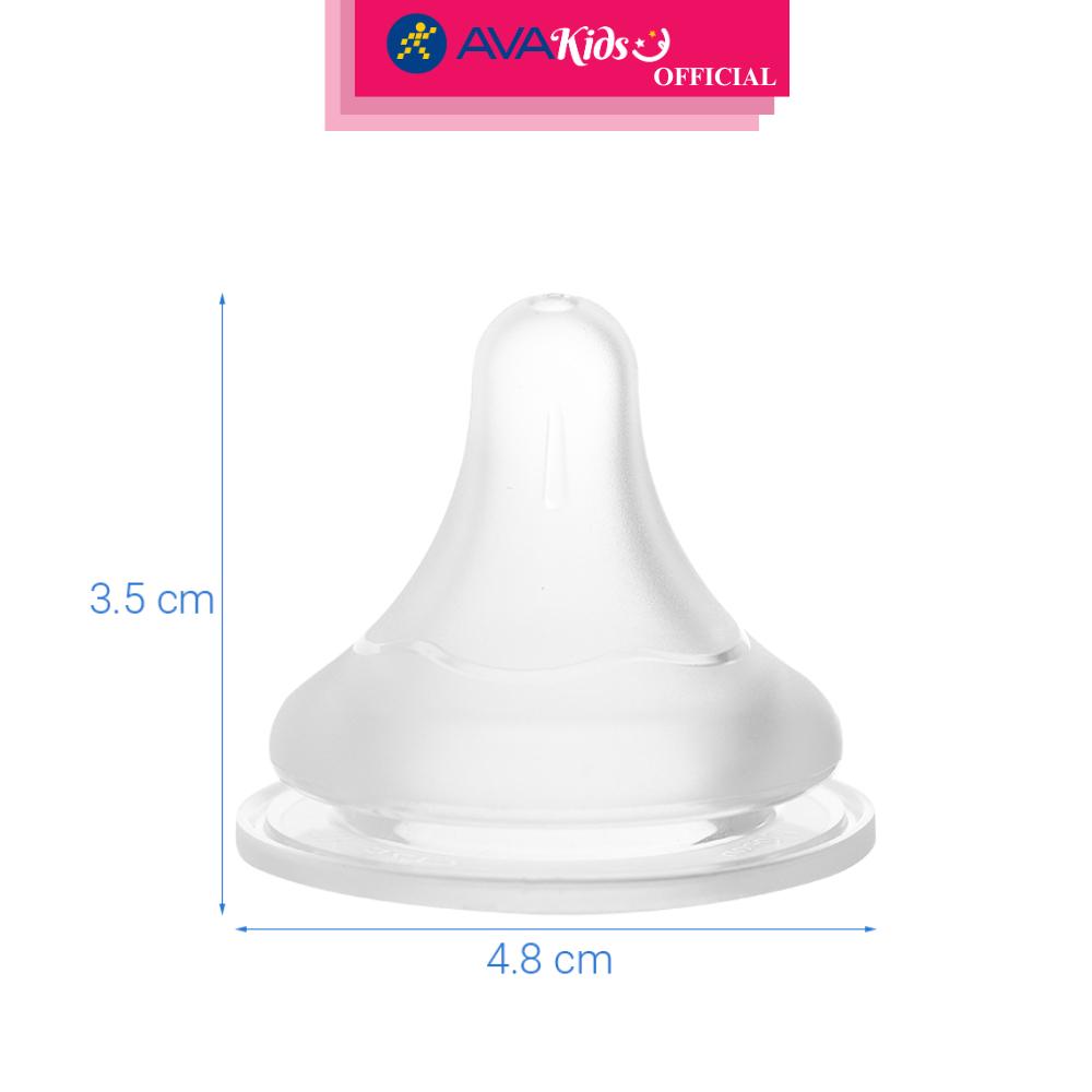 Bộ 2 núm ti Pigeon siêu mềm Plus WN3 cổ rộng phiên bản Nhật size LL (9 - 15 tháng) - Hàng Chính Hãng