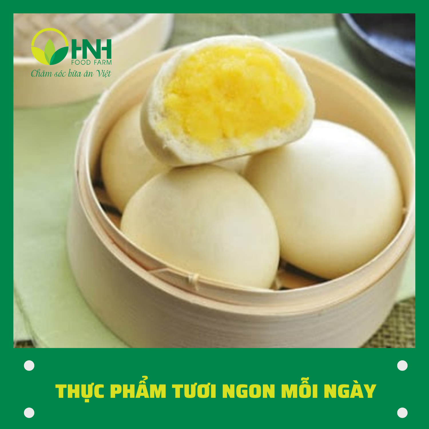 05 túi Bánh bao nhân đậu xanh - HNH Food Farm