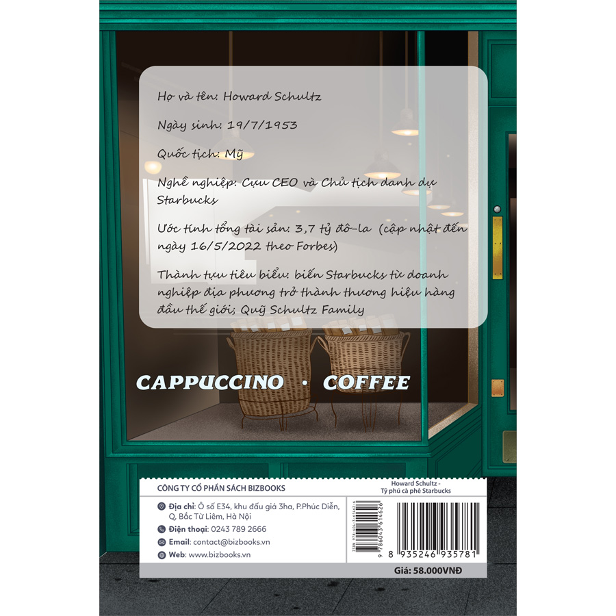 Howard Schultz: Tỷ phú cà phê Starbucks - Bộ sách ươm mầm tỷ phú nhí Bizbooks